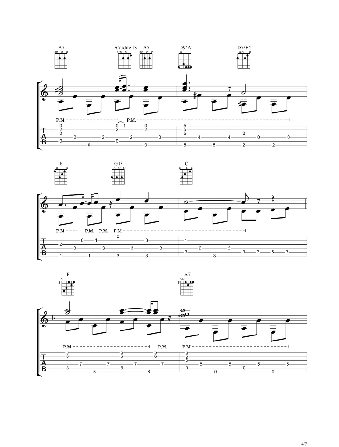 Liberstraum指弹吉他谱预览图