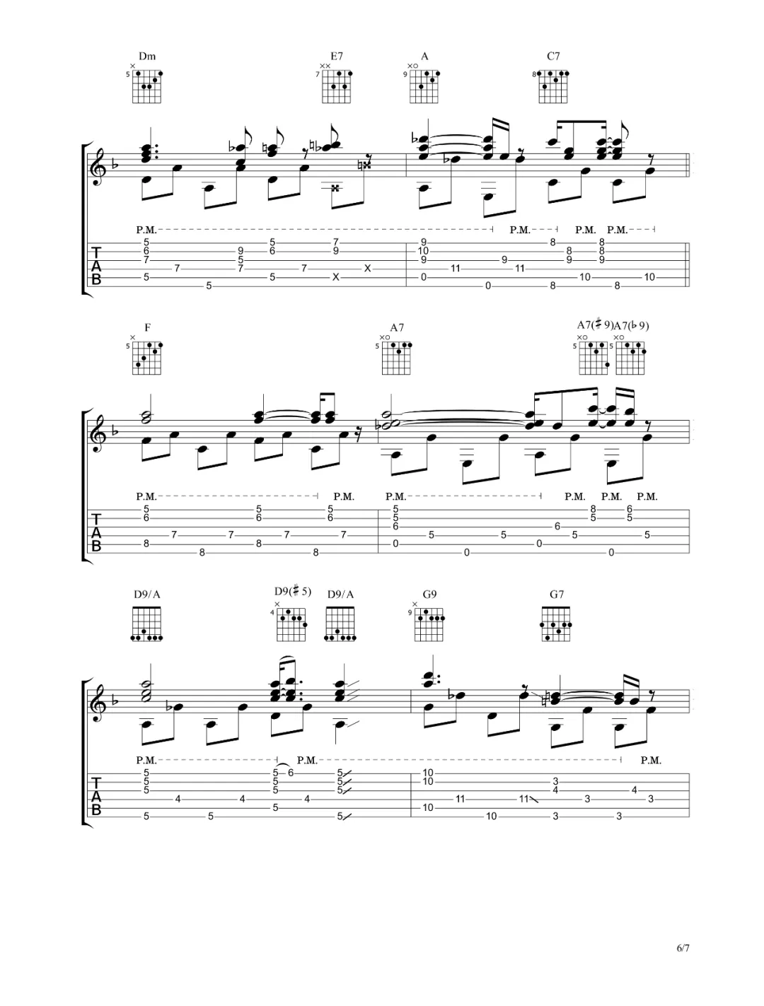 Liberstraum指弹吉他谱预览图