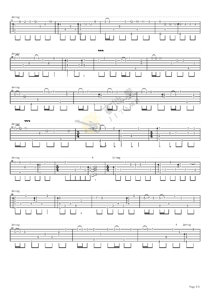 关于你的事指弹吉他谱预览图