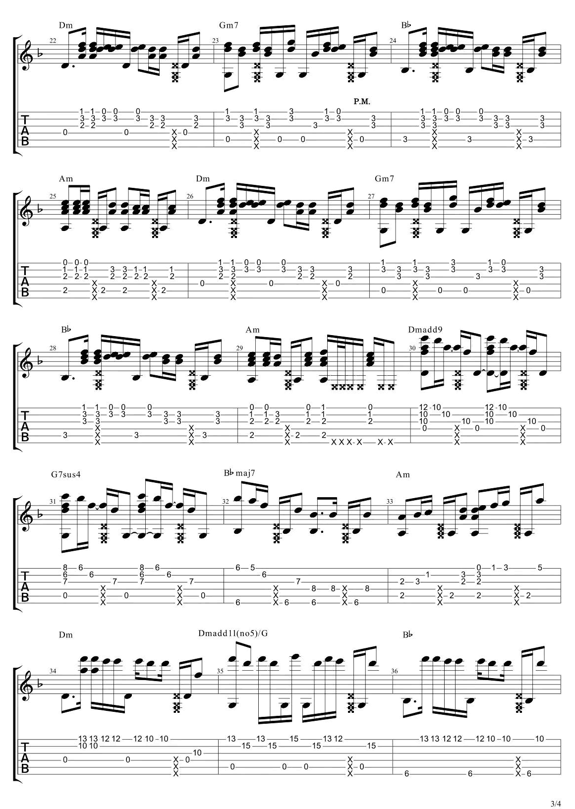 无心快语指弹吉他谱预览图