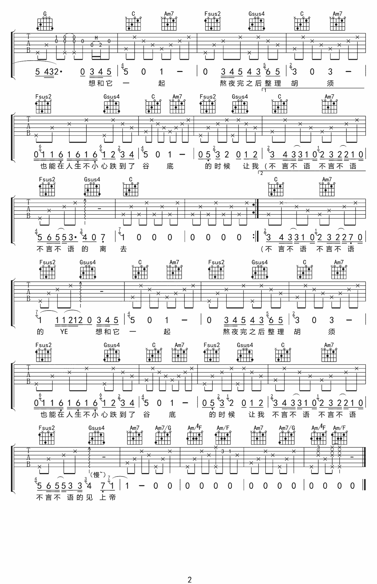 剃须刀吉他谱预览图