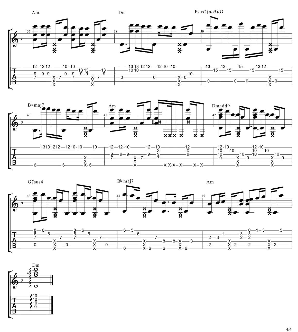 无心快语指弹吉他谱预览图