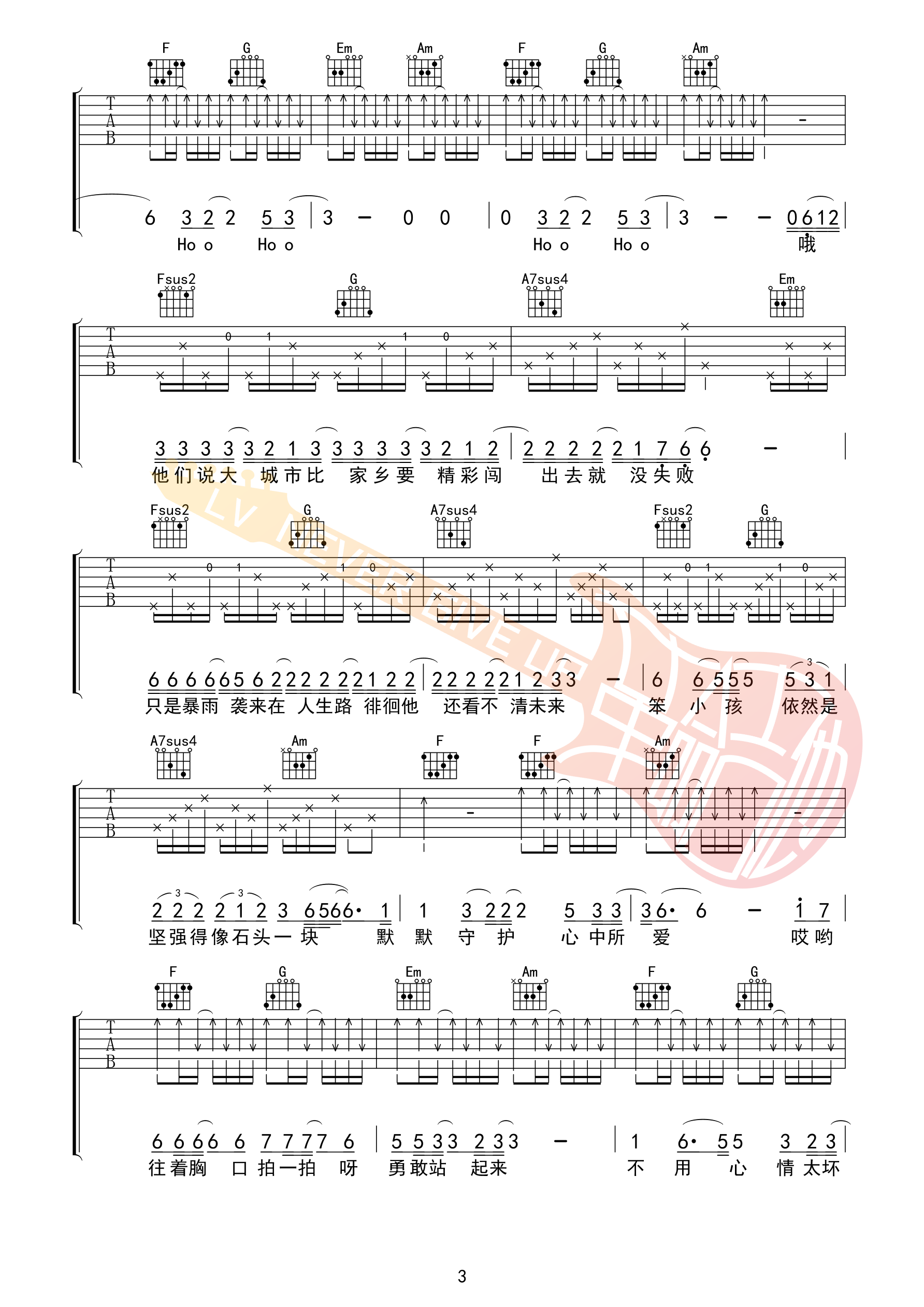 还是笨小孩吉他谱预览图