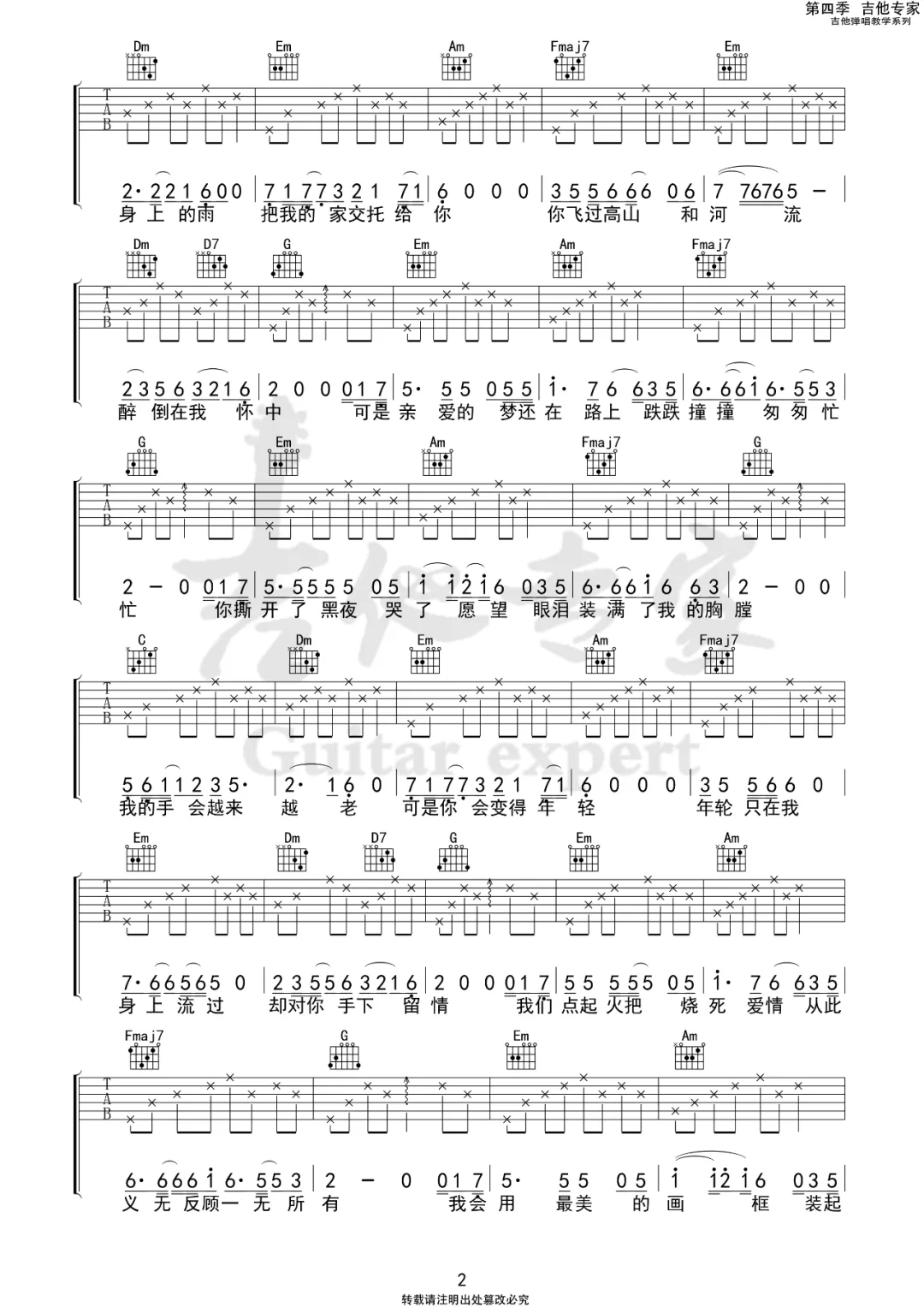 南方的女王吉他谱预览图