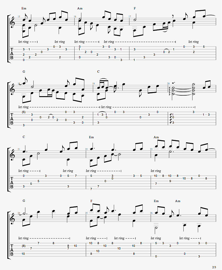 烟雨行舟指弹吉他谱预览图