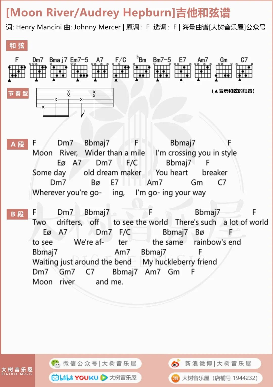 Moon-River吉他谱预览图