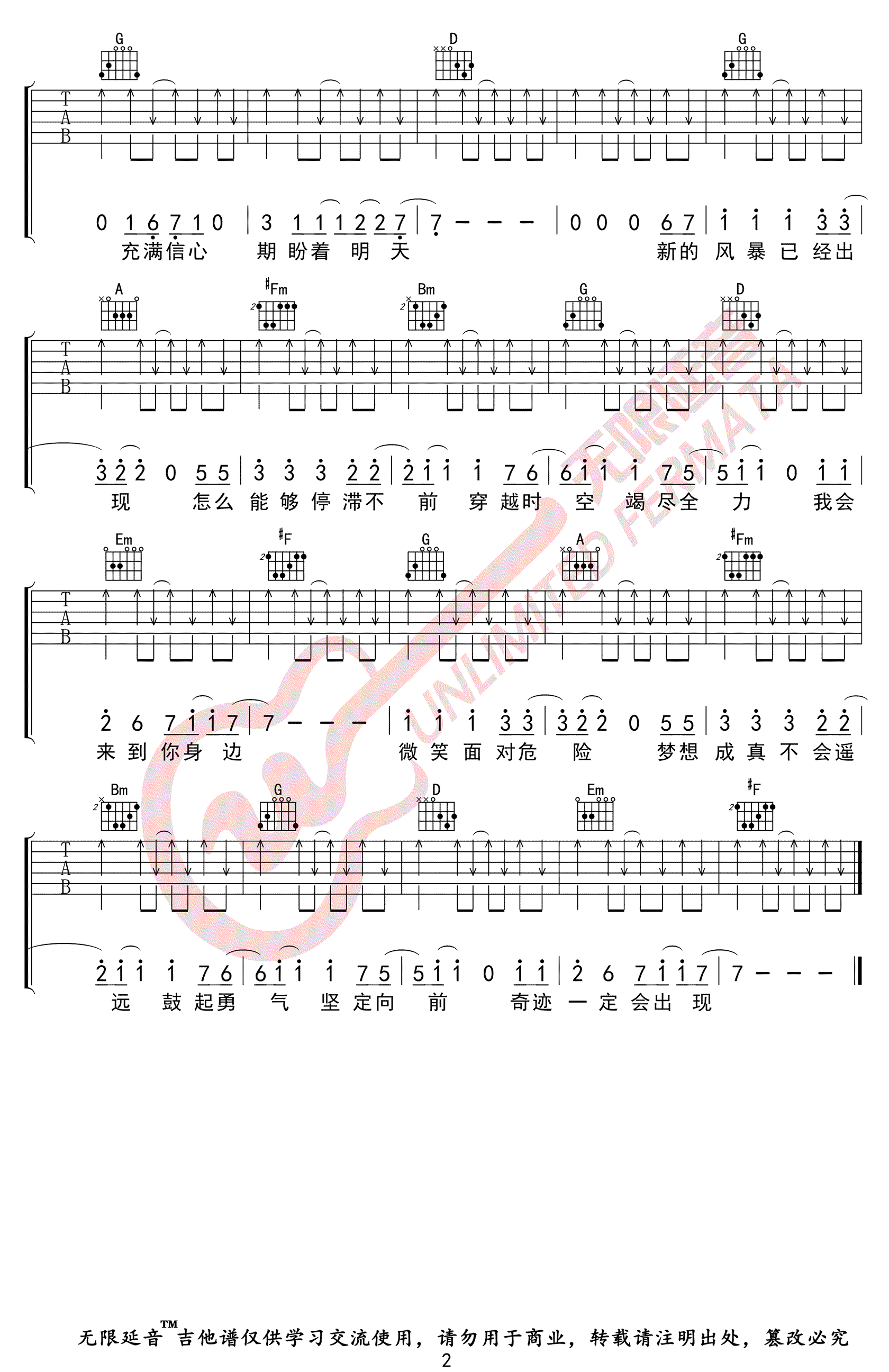 奇迹再现吉他谱预览图