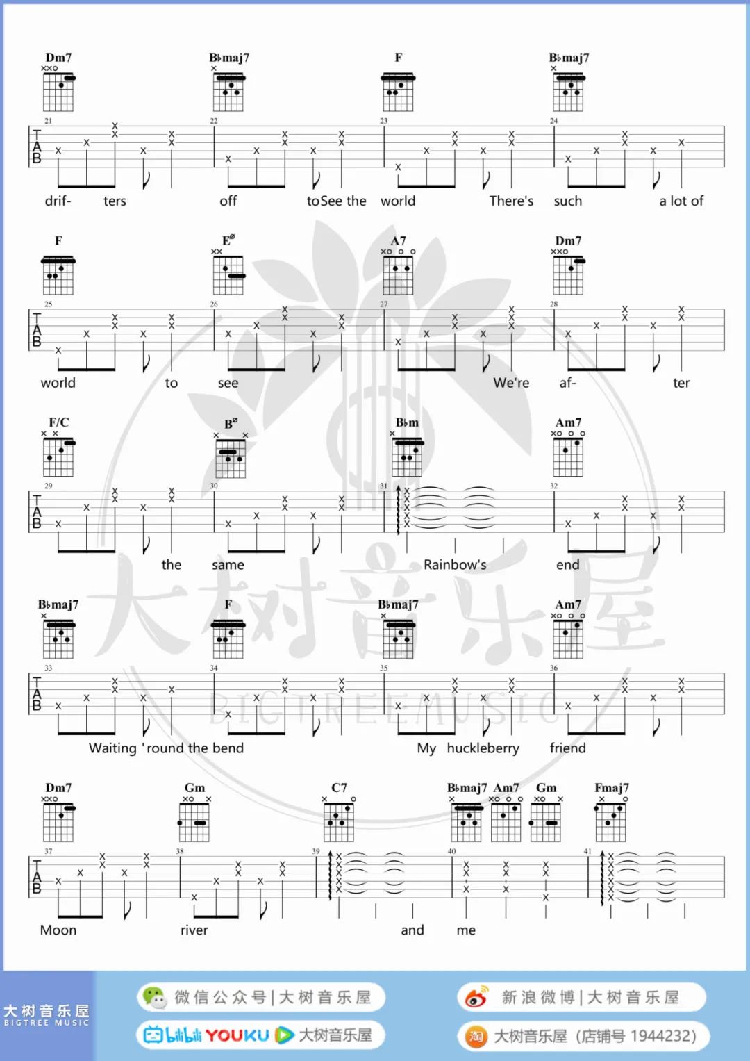 Moon-River吉他谱预览图