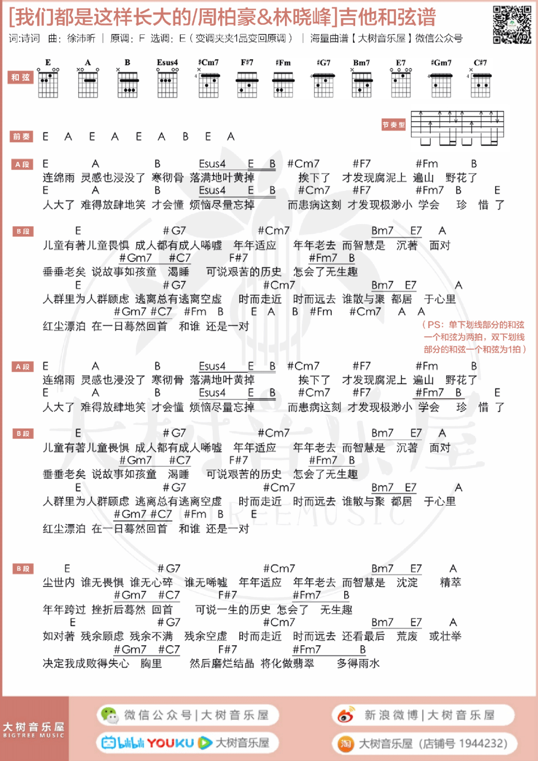 我们都是这样长大的吉他谱预览图