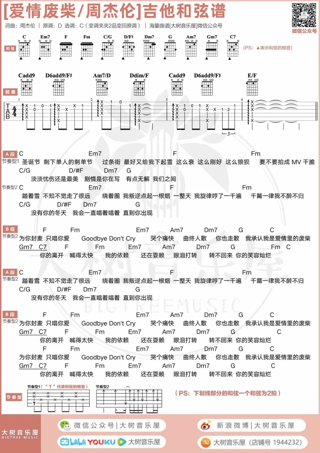 爱情废柴吉他谱预览图