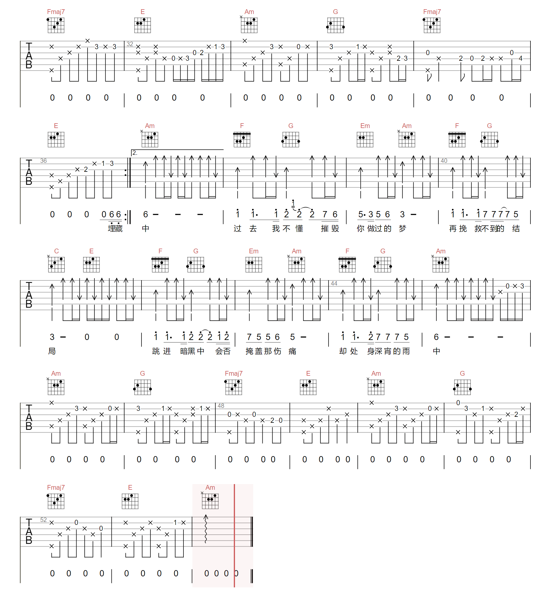 破碎的梦吉他谱预览图
