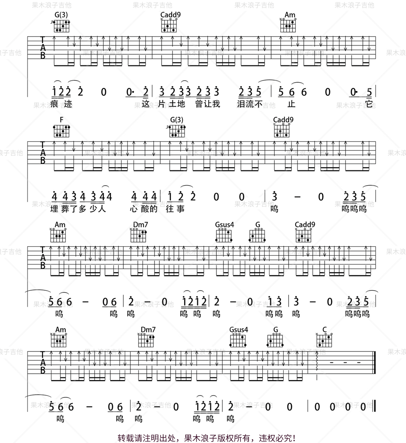 父亲写的散文诗吉他谱预览图