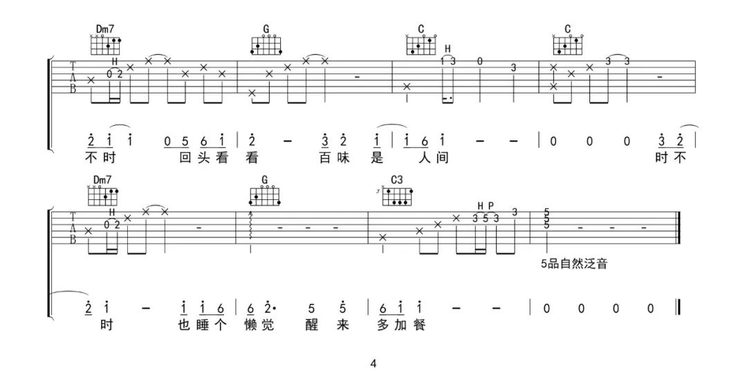 人间不值得吉他谱预览图