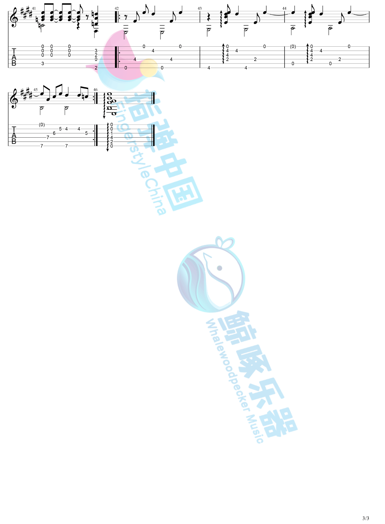 Promise指弹吉他谱预览图