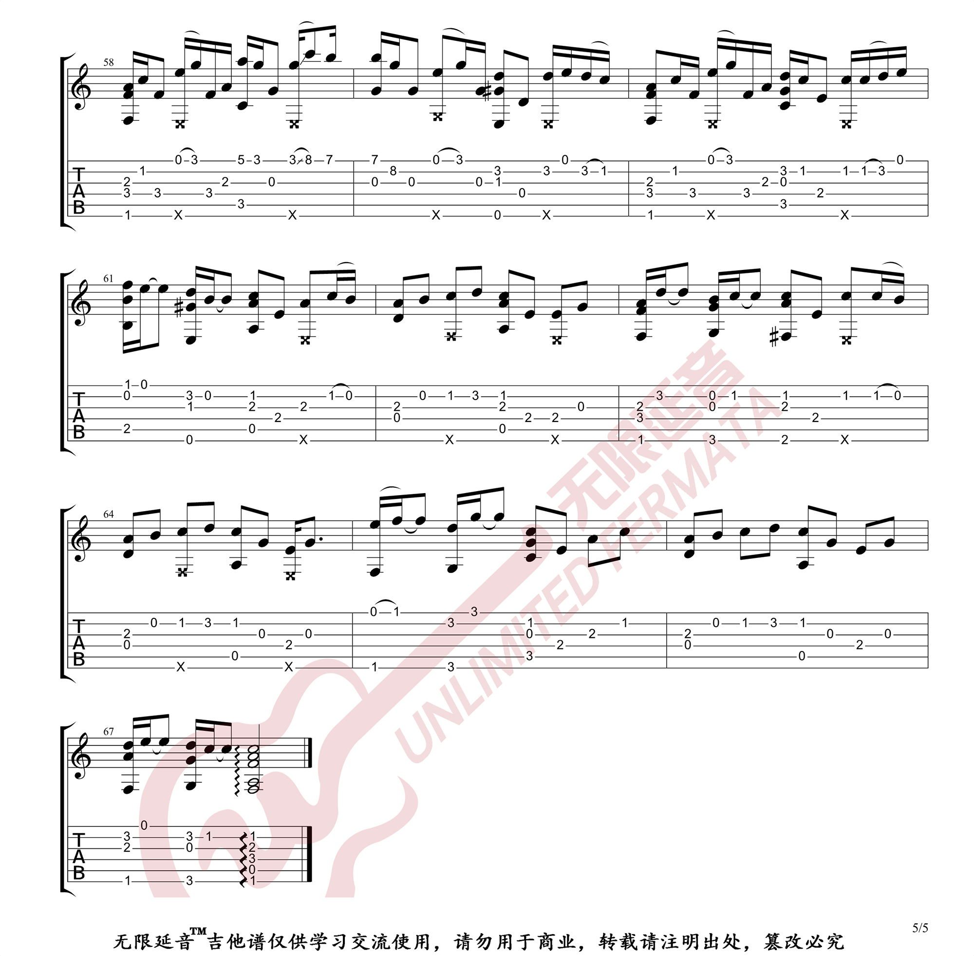 Lemon指弹吉他谱预览图