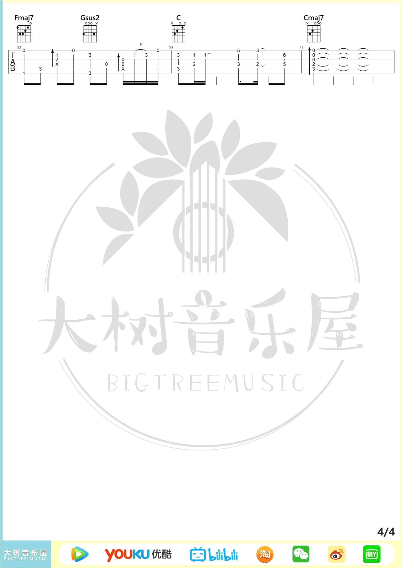 菊次郎的夏天指弹吉他谱预览图
