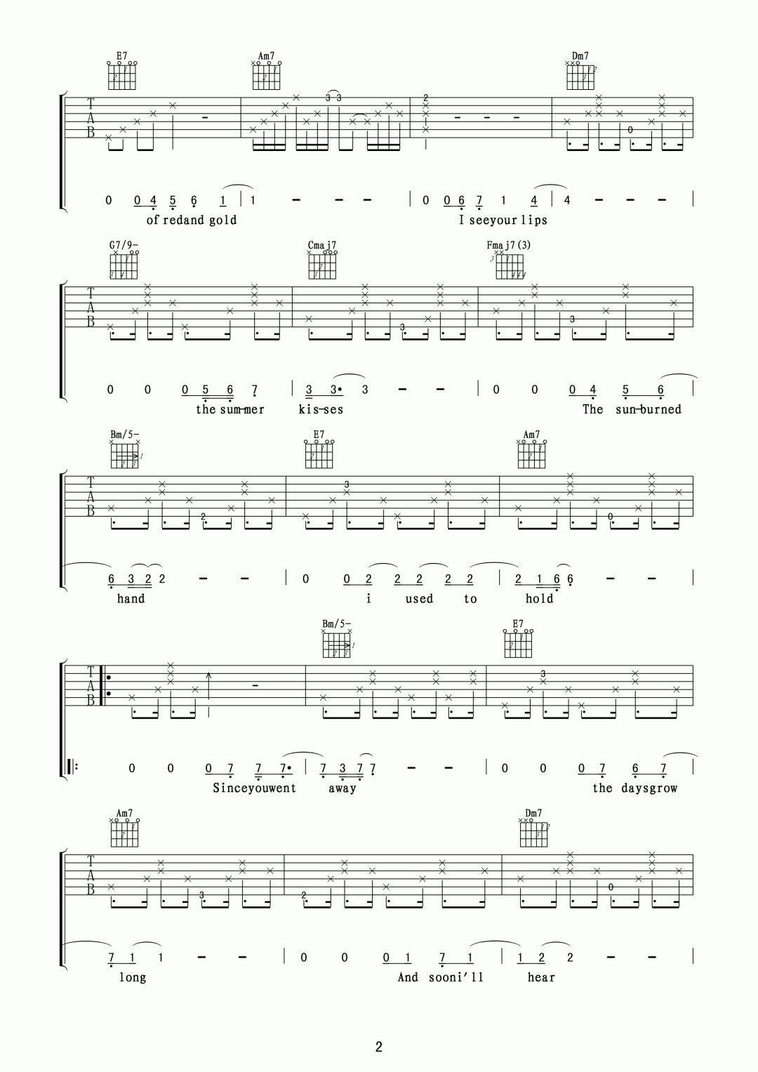 Autumn-Leaves吉他谱预览图
