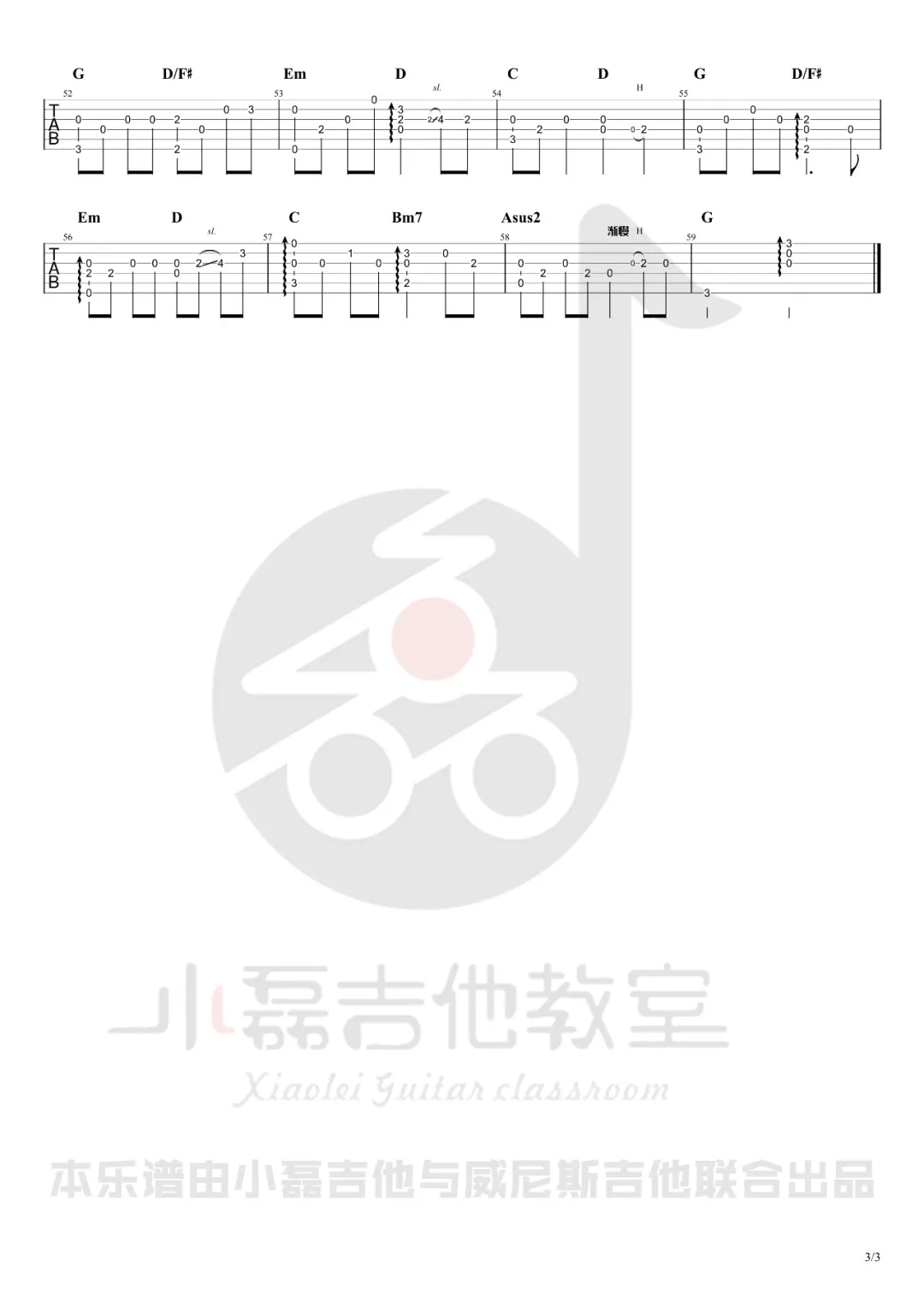 这世界那么多人指弹吉他谱预览图