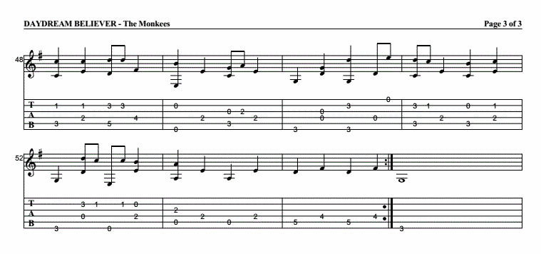 Believer指弹吉他谱预览图