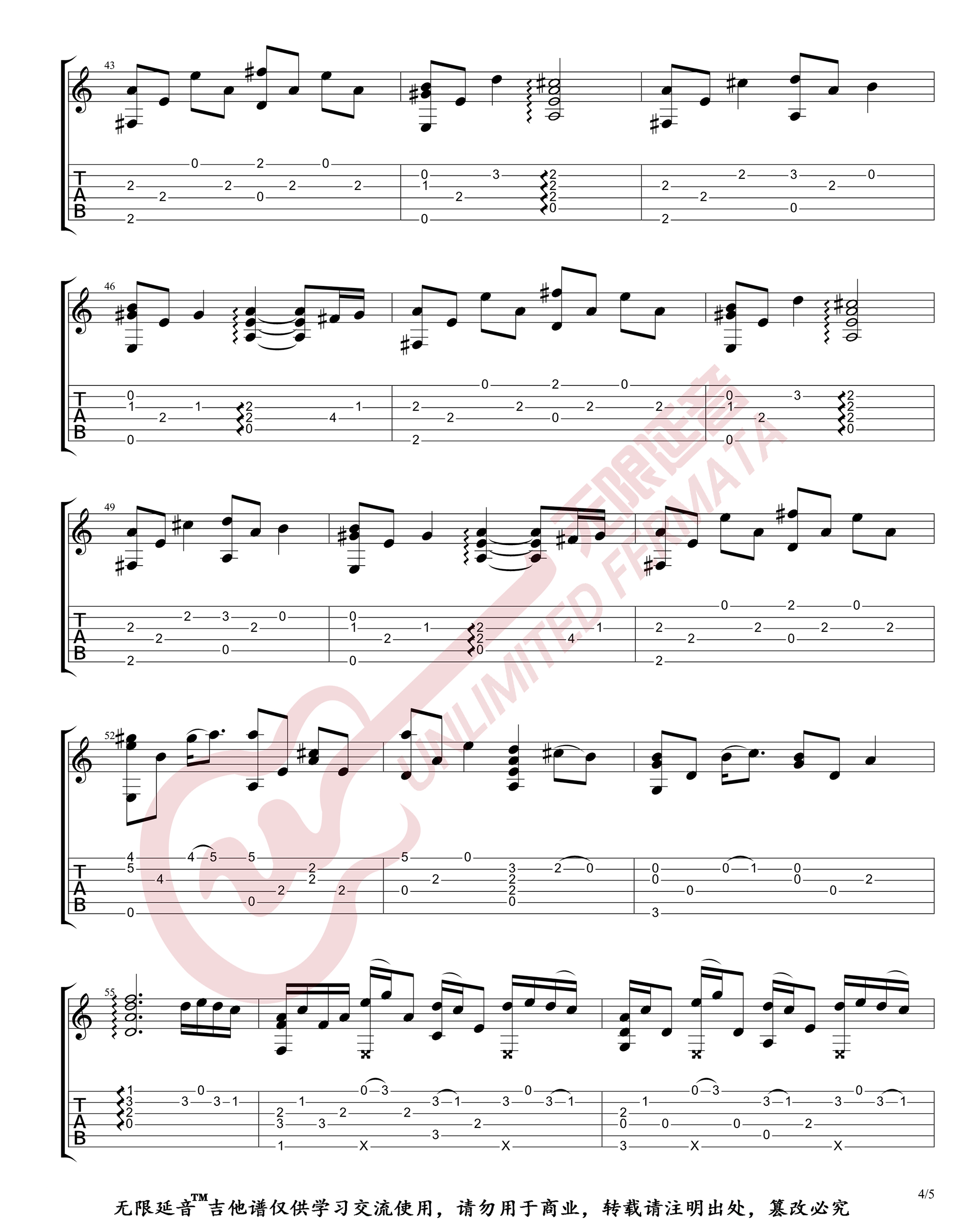 Lemon指弹吉他谱预览图