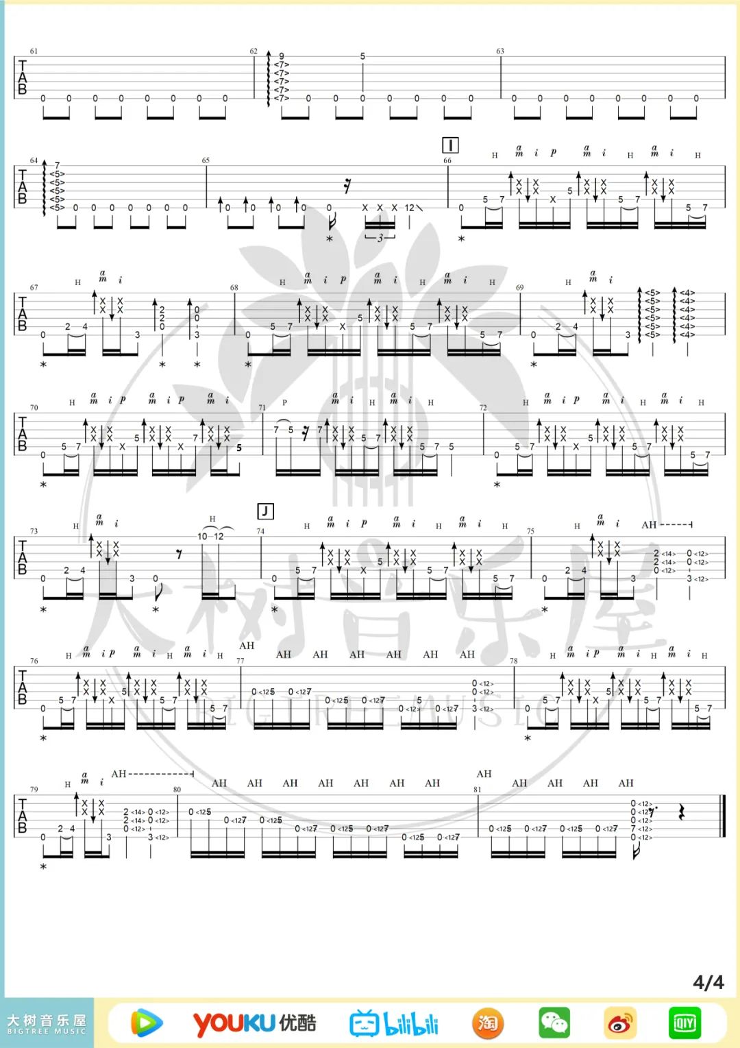 Fight指弹吉他谱预览图