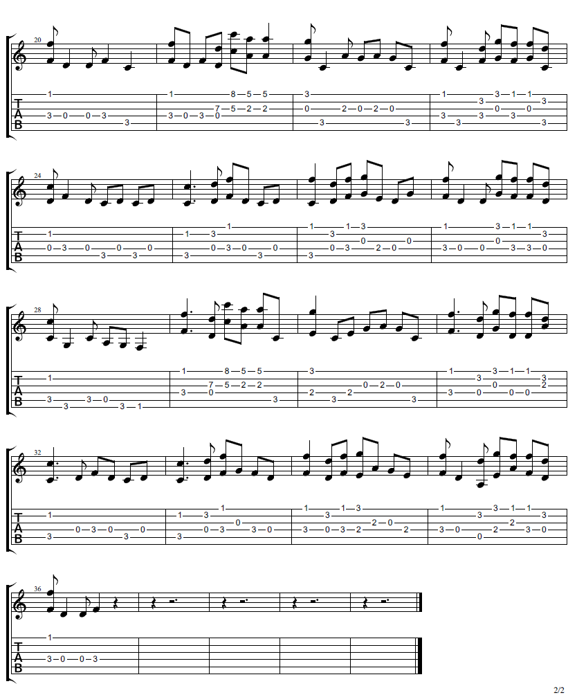 莫失莫忘指弹吉他谱预览图