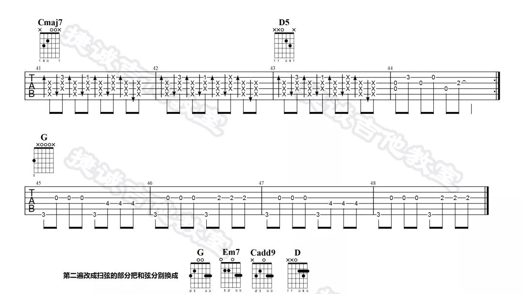 不能说的秘密吉他谱预览图
