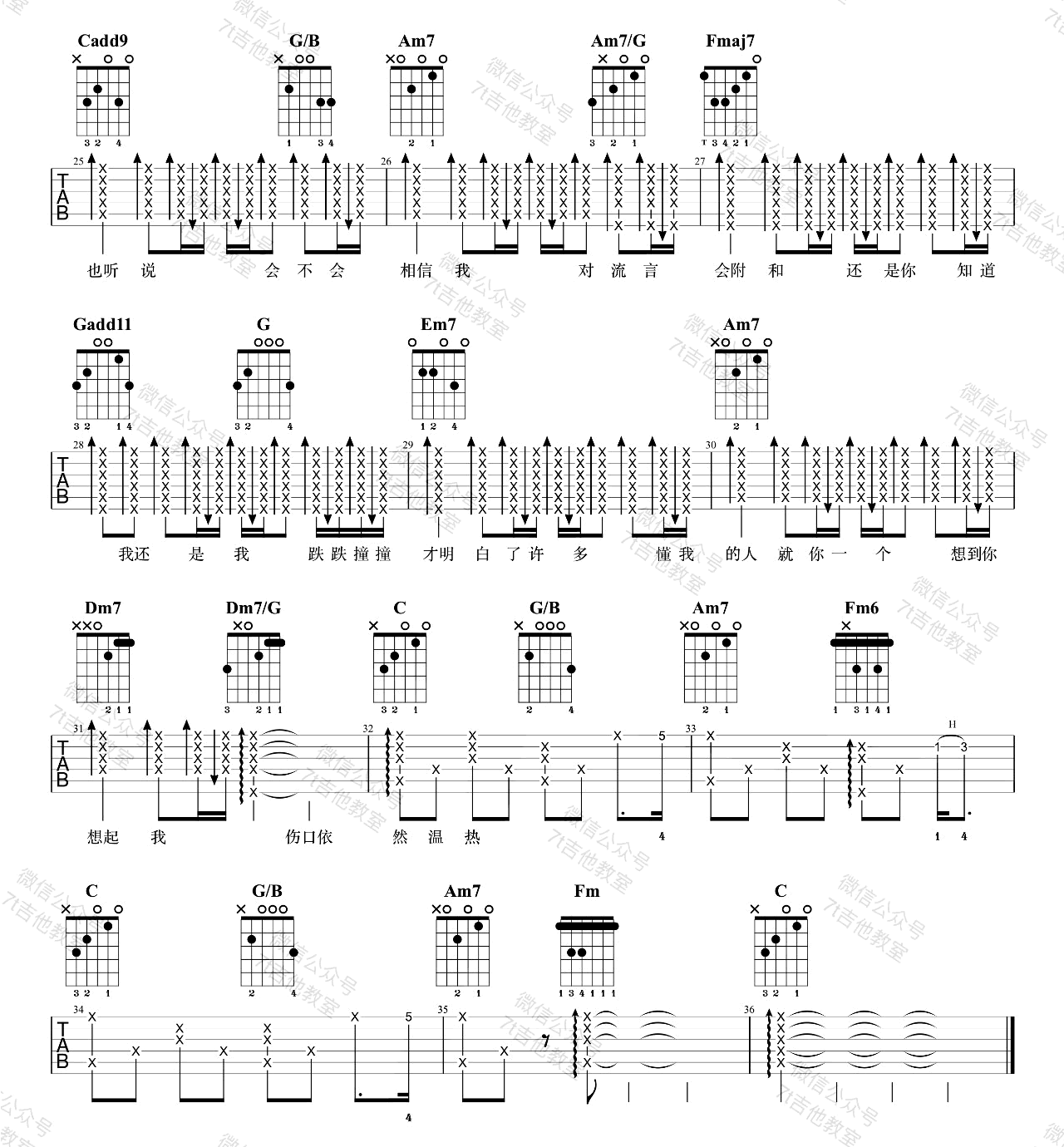 如果你也听说吉他谱预览图