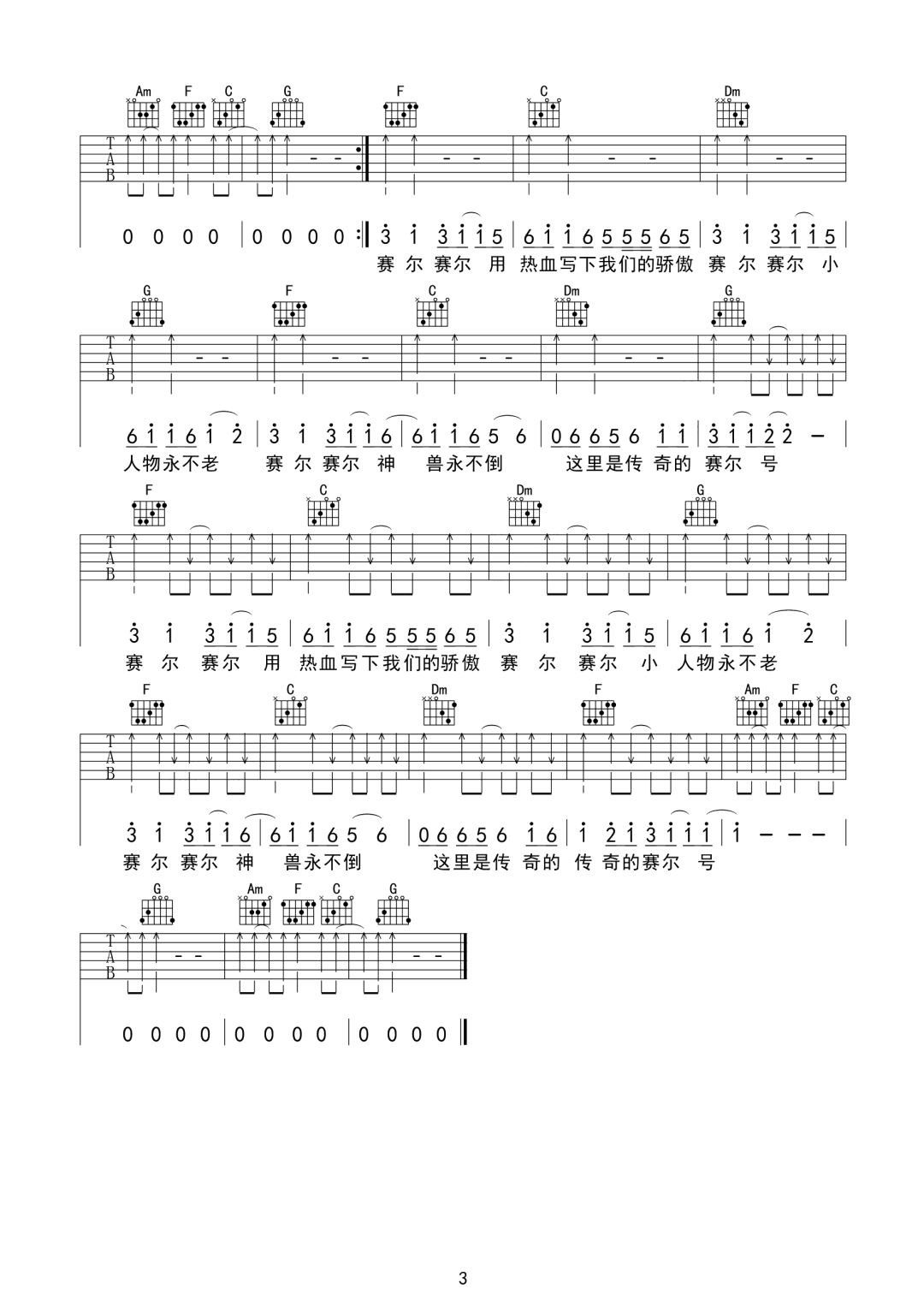 这里是神奇的赛尔号吉他谱预览图