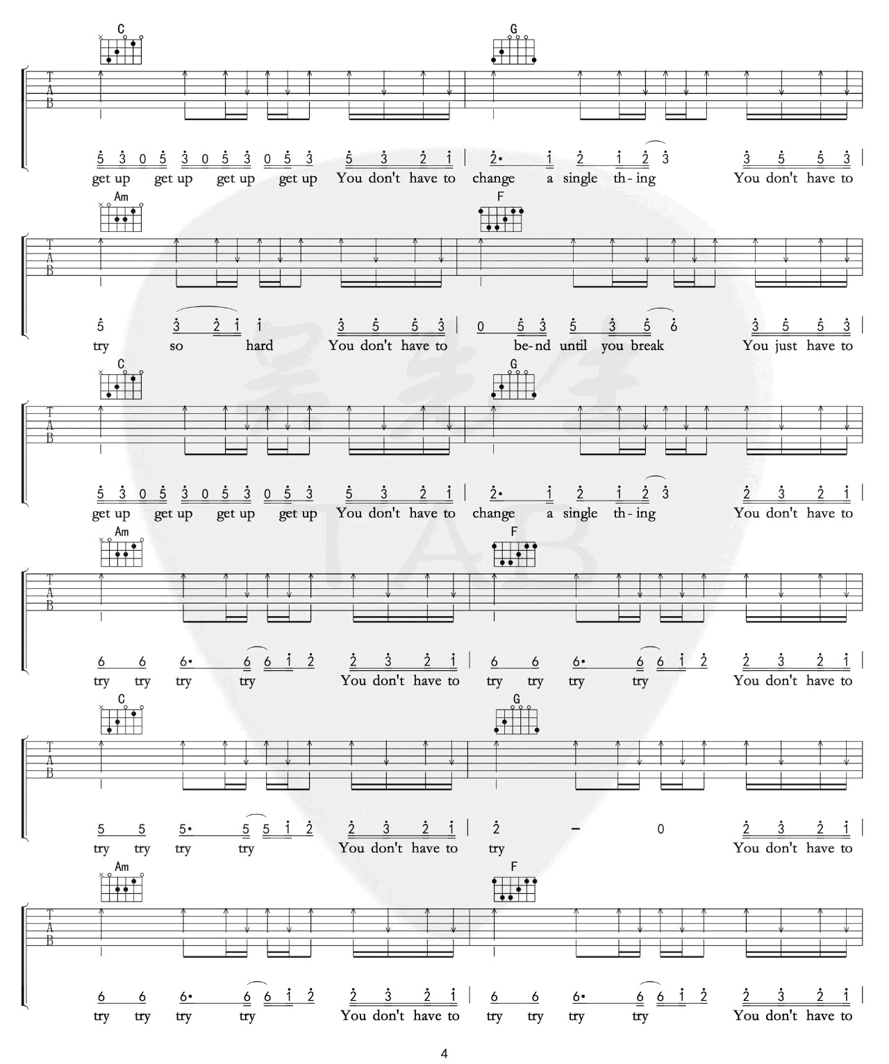 Try吉他谱预览图