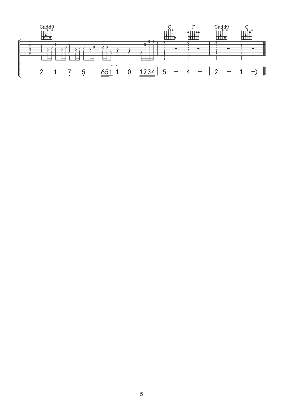 怎么了吉他谱预览图