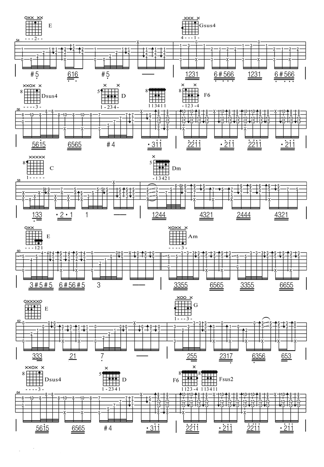 加州旅馆指弹吉他谱预览图