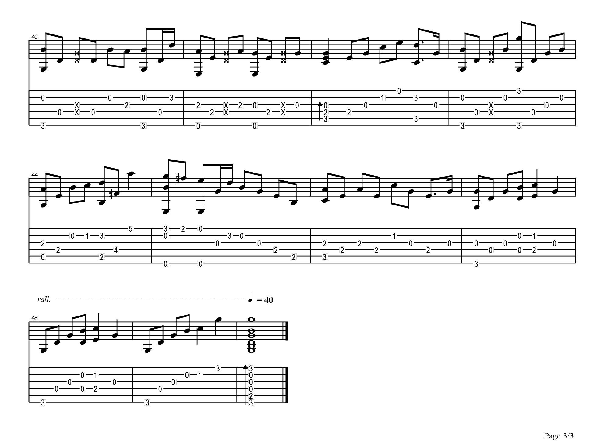 ひろしの回想指弹吉他谱预览图