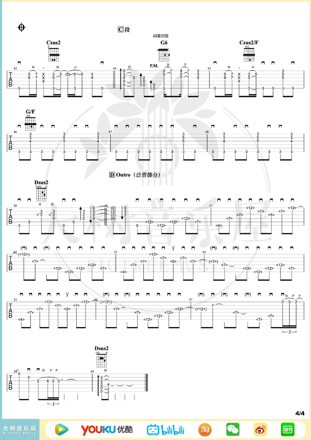 Angelina指弹吉他谱预览图