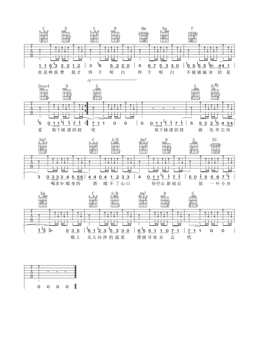 空山新雨后吉他谱预览图