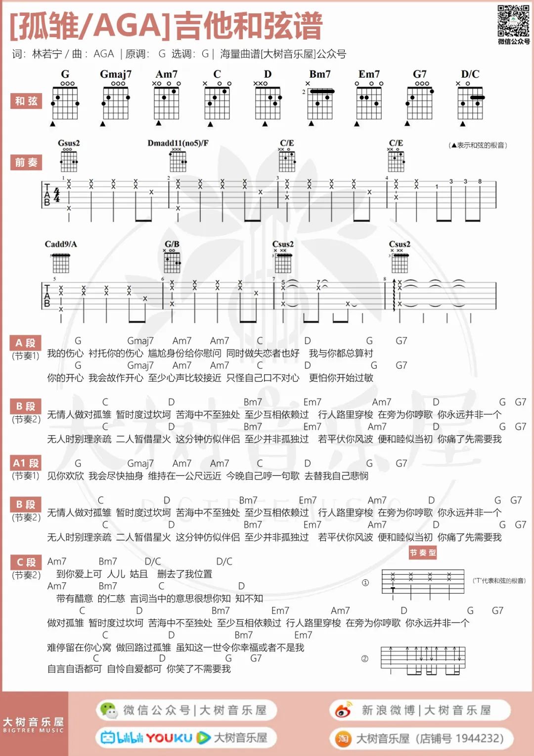 孤雏吉他谱预览图
