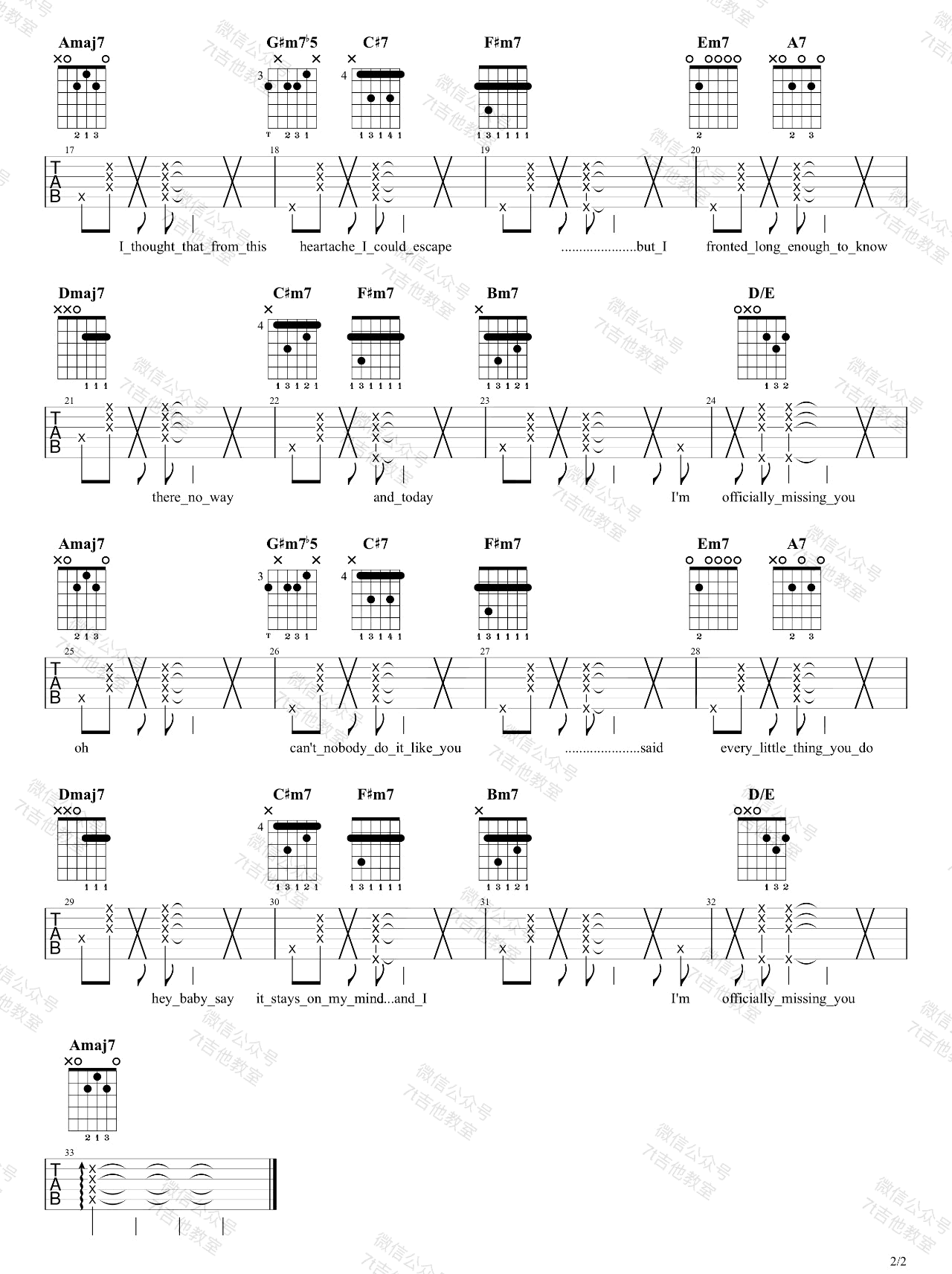 Officially-Missing-You吉他谱预览图