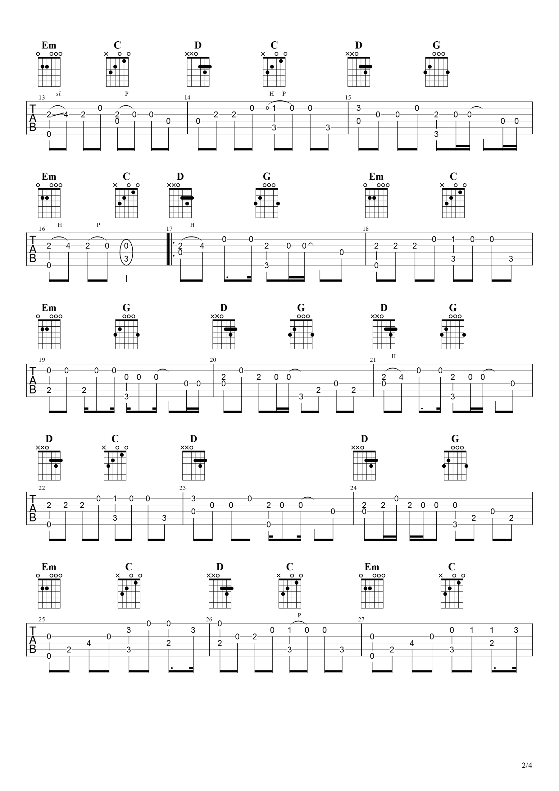 白月光与朱砂痣指弹吉他谱预览图