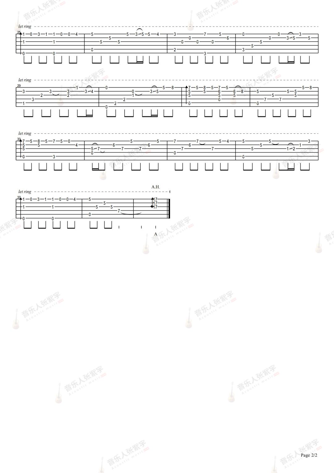 Speak-Softly-Love指弹吉他谱预览图