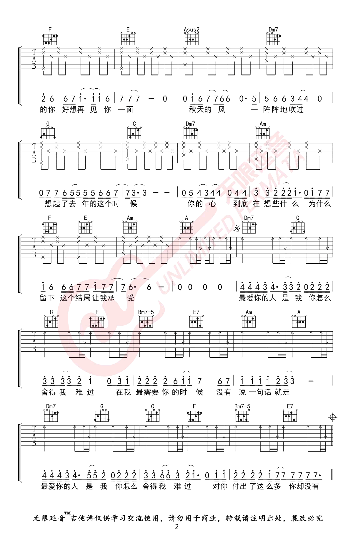 你怎么舍得我难过吉他谱预览图