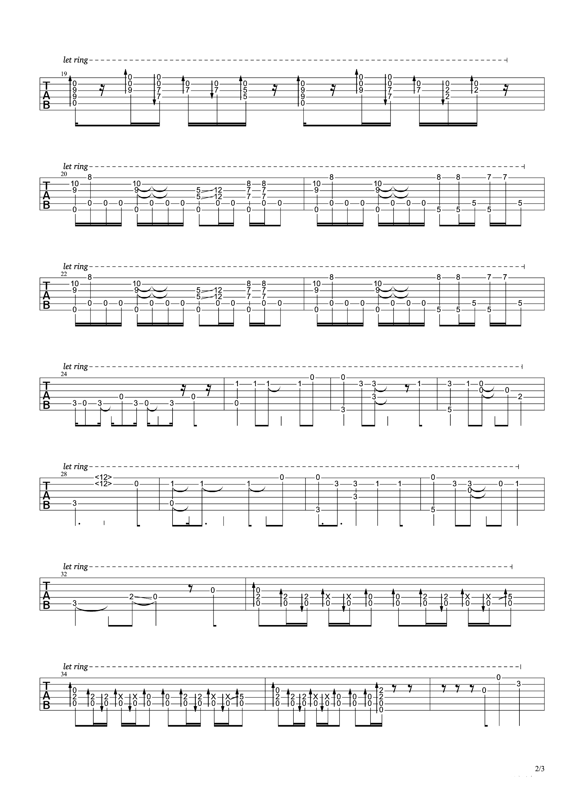 Unravel指弹吉他谱预览图