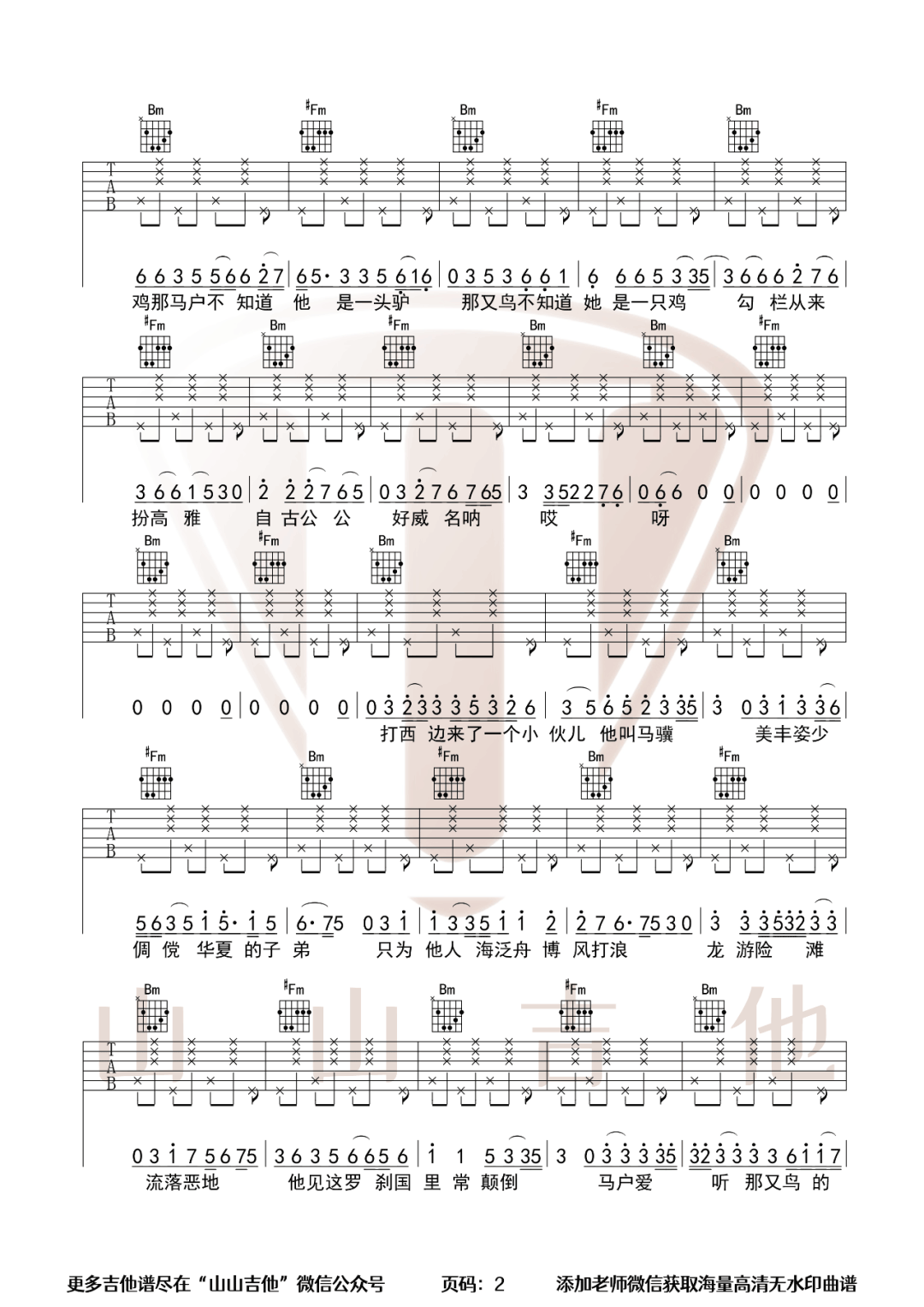 罗刹海市吉他谱预览图