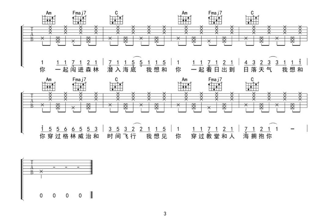 失眠飞行吉他谱预览图