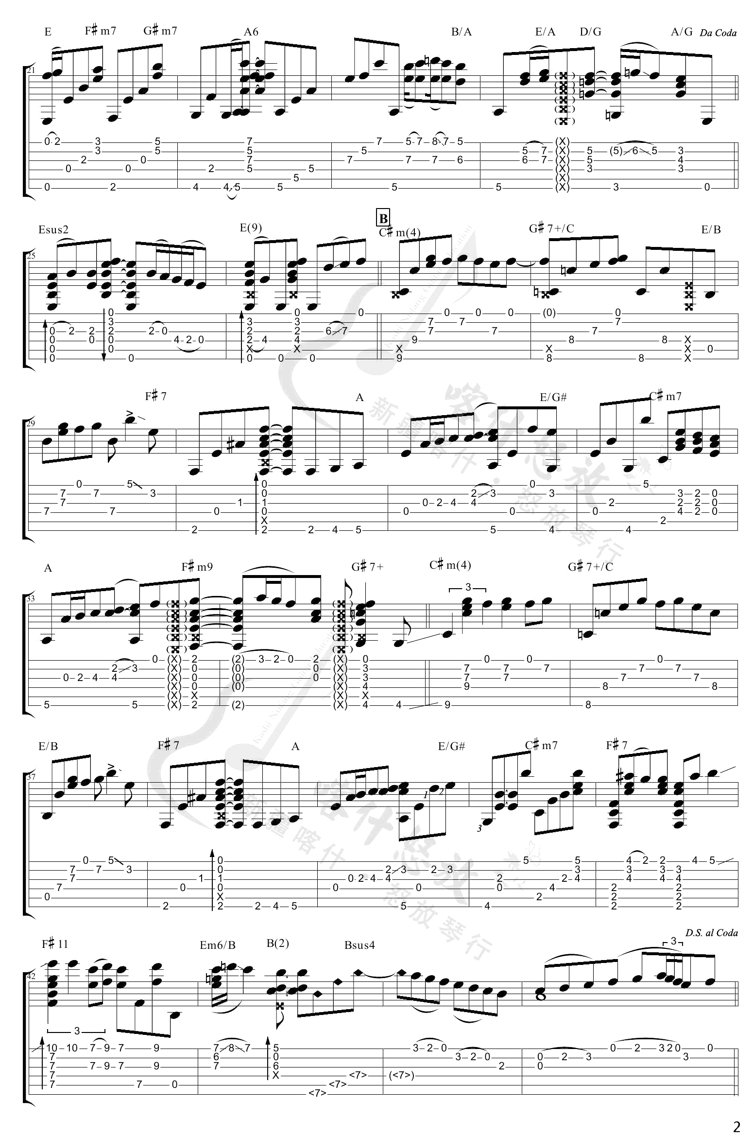 Angelina指弹吉他谱预览图