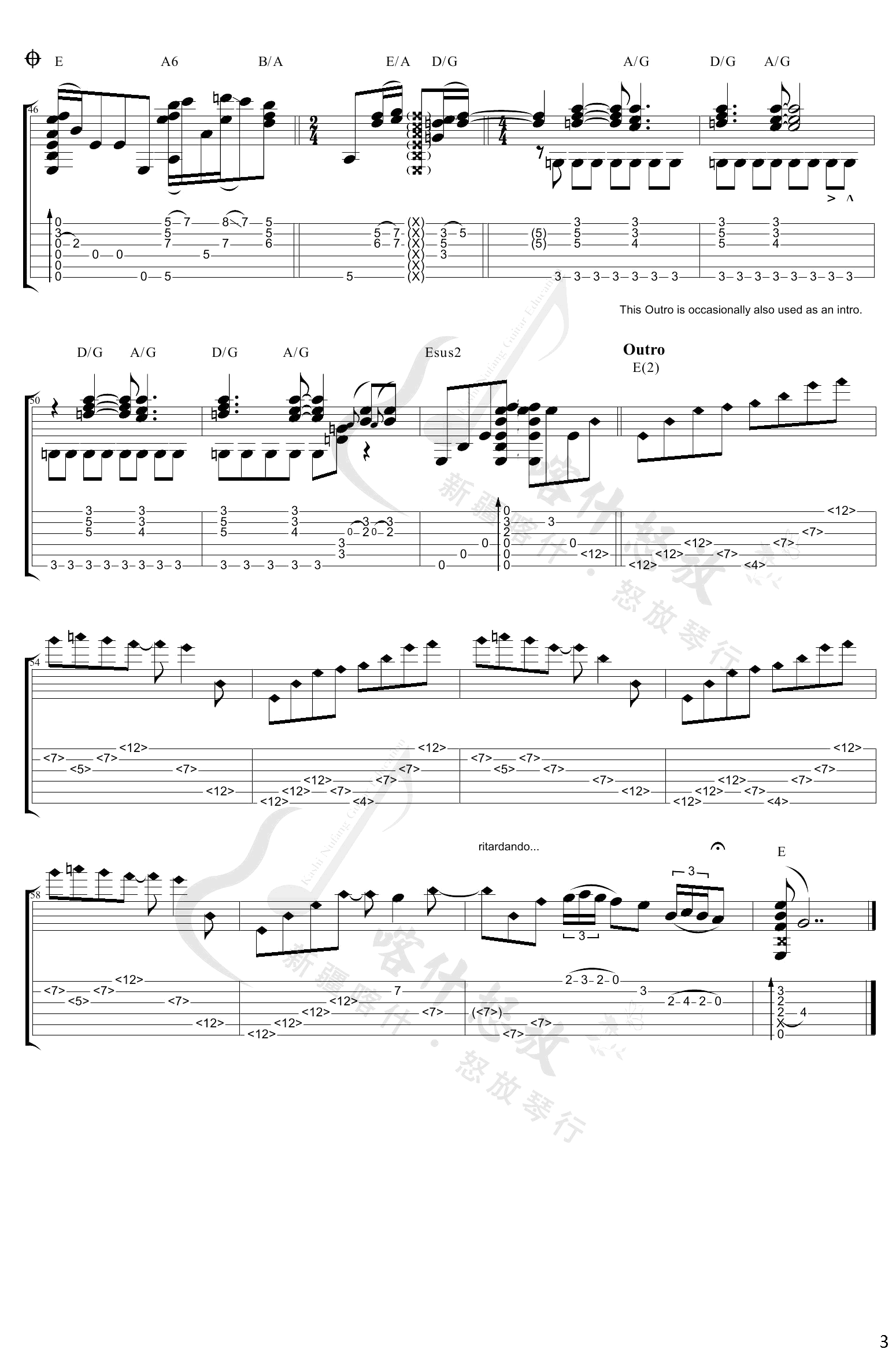 Angelina指弹吉他谱预览图