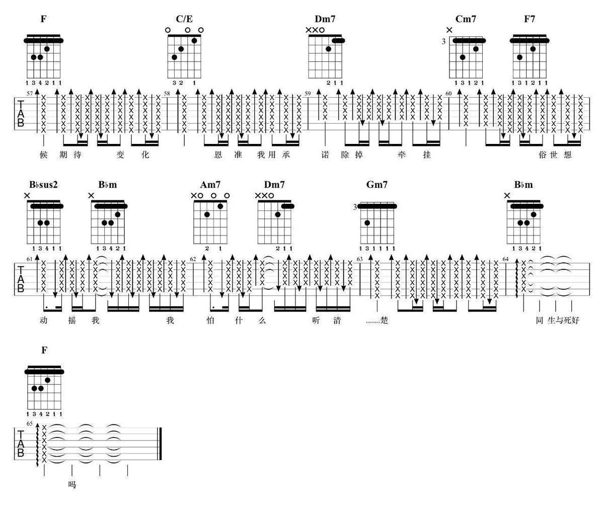 我的宣言吉他谱预览图
