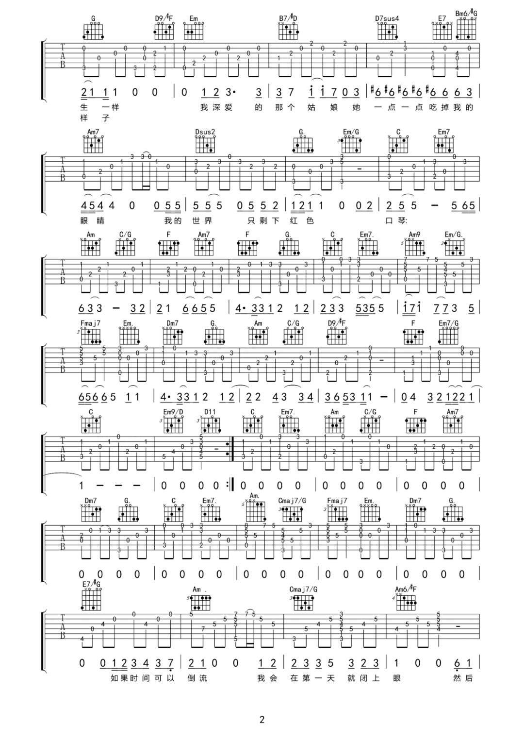 他妈的吉他谱预览图