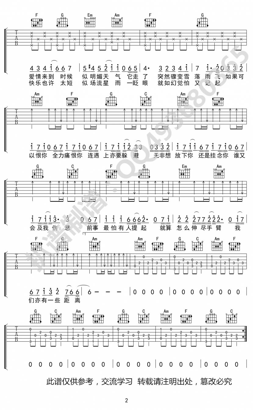 爱在记忆中找你吉他谱预览图