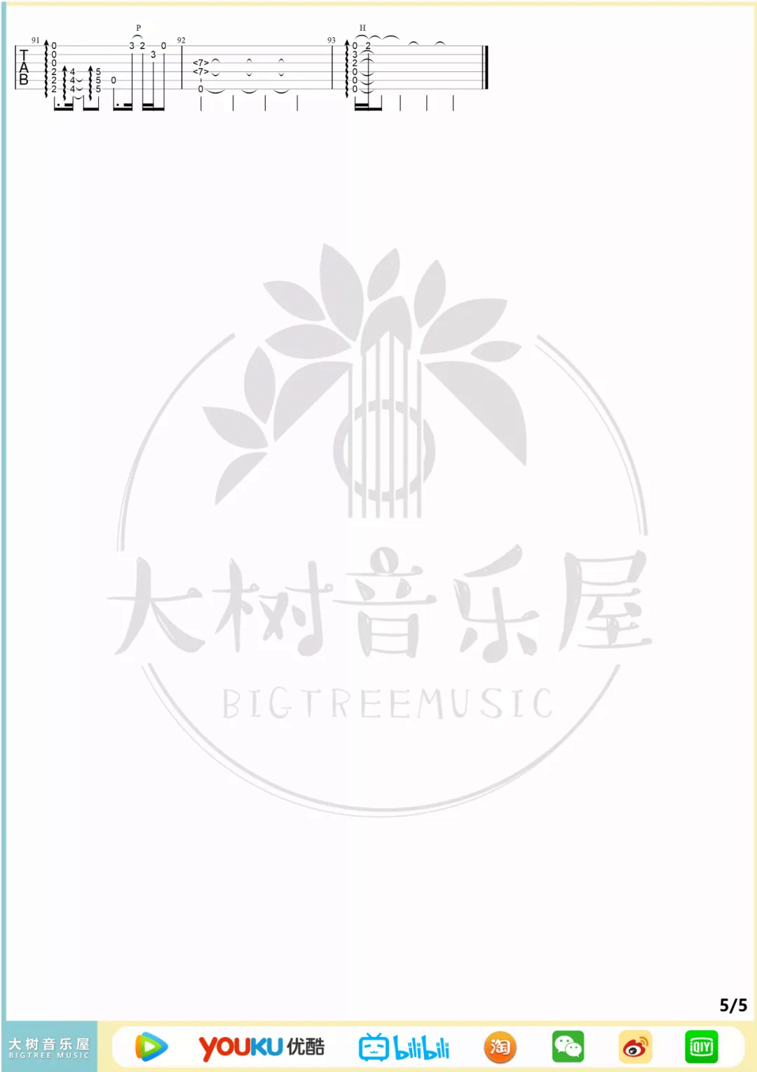 Bluebird指弹吉他谱预览图