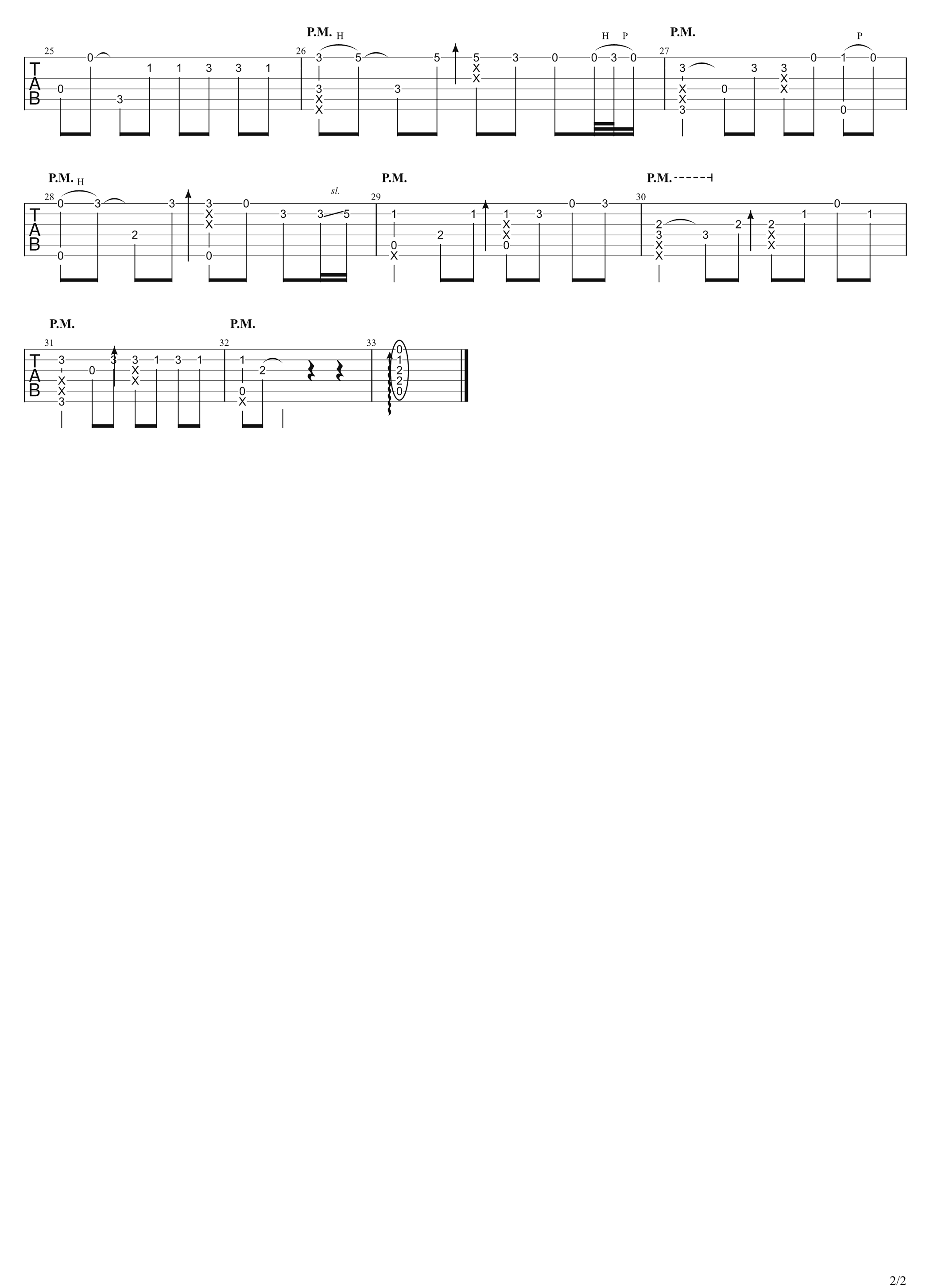 渡我不渡她指弹吉他谱预览图